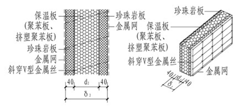 非承重填充珍珠巖保溫板結構圖
